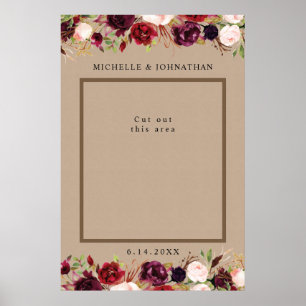 Poster Foto Floral Rustic Kraft Foto Prop Selfie