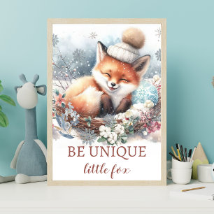 Poster Foto fofa de inverno recém-nascida Arte de Sala de