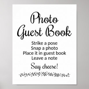 Pôster Foto: Guest Book Wedding Sign - Rochester