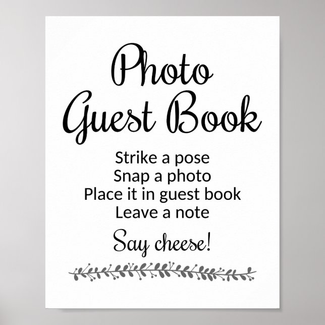 Pôster Foto: Guest Book Wedding Sign - Rochester (Frente)