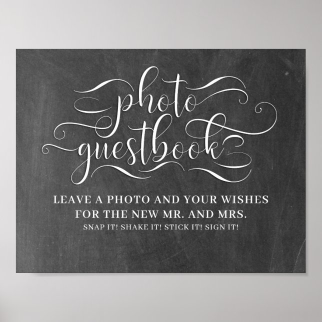 Poster Foto: Guestbook Chalkboard Wedding Sign (Frente)