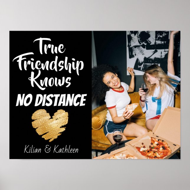 Poster Foto Indo Embora Amizade Não Sabe Distância (Frente)