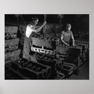Poster Foto industrial - Mecanismos Militares Blocos WW2