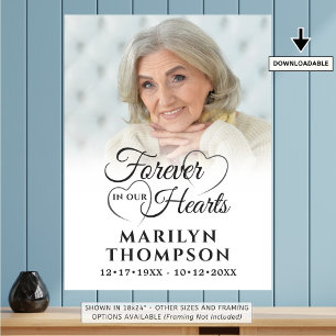 Poster Foto Memorial de Funeral PARA SEMPRE EM NOSSO CORA