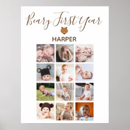 Poster Foto Mensal Bebê Primeiro Aniversário