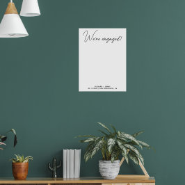 Poster Foto Moderna Estamos Noivos Festa de Noivado