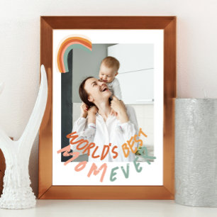 Poster foto moderna vintage a melhor mãe do mundo arco-ír