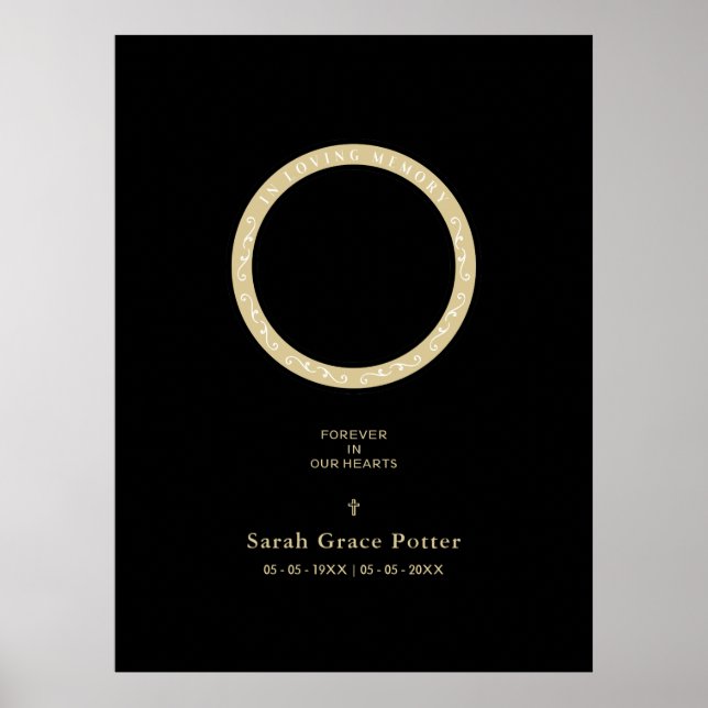 Poster Foto Ornamental Lembrando Um Funeral Amado (Frente)