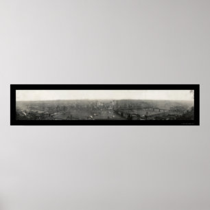 Pôster Foto panorâmico 1908 de Pittsburgh