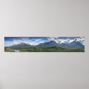 Poster Foto panorâmico de montanhas de Alaska