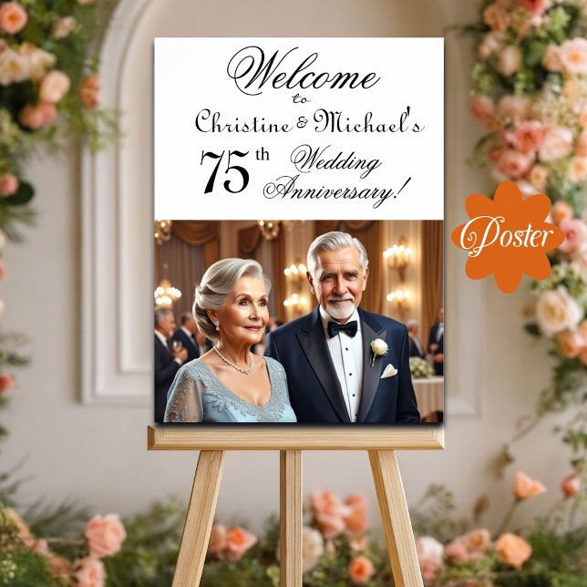Poster Foto personalizada 1 75º aniversário de casamento  (Criador carregado)