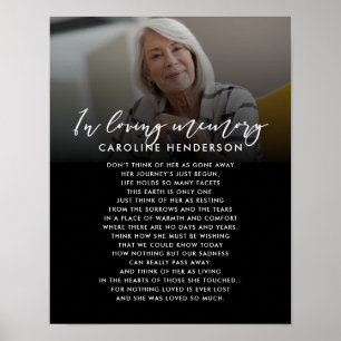 Poster Foto Personalizada com Citação/Poema 'Em Memória C