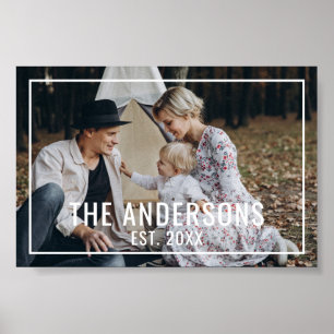 Poster Foto personalizada com nome de família e ano esta