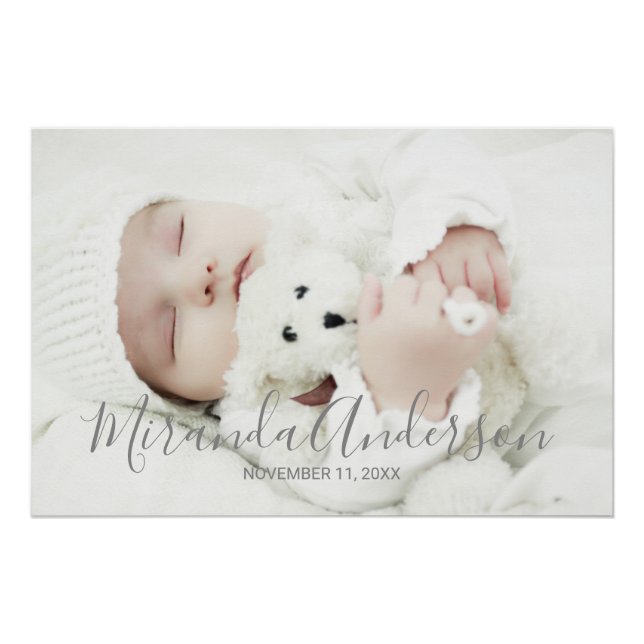 Pôster Foto Personalizada com Nome e Texto Personalizados (Frente)