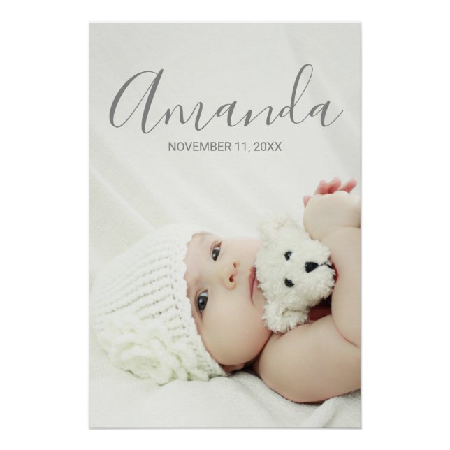 Pôster Foto Personalizada com Nome e Texto Personalizados (Frente)