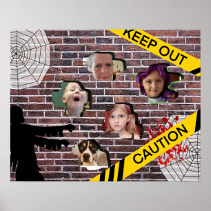 Poster Foto Personalizada da Família Halloween