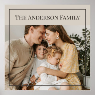 Poster Foto Personalizada da Família Nome Personalizado