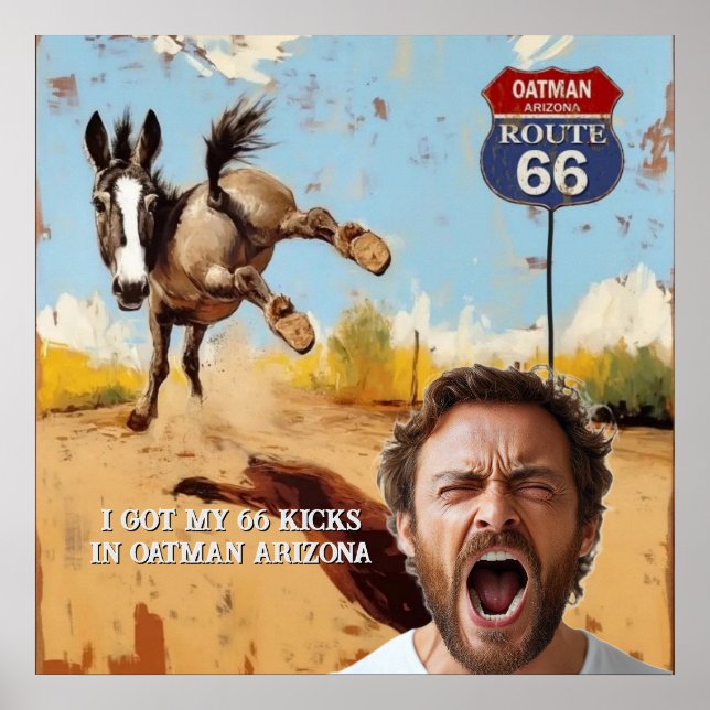 Poster Foto Personalizada da Rota 66 em Oatman (Frente)