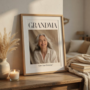 Poster Foto Personalizada da Vovó Amo Você Vovó