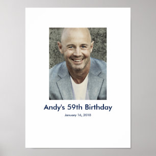 Poster Foto personalizada de 59º Aniversário Sign In Part