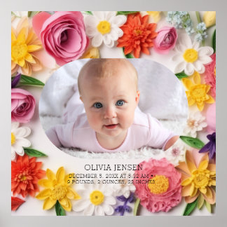 Poster Foto personalizada de água-forte Floral Rosa de No