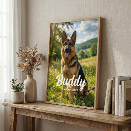 Poster Foto Personalizada de Animal de Estimação com Nome