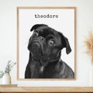 Poster Foto Personalizada de Cachorro Nome Minimalista Pa