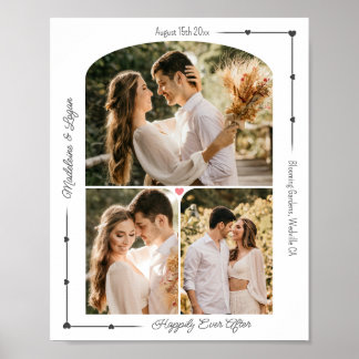 Poster Foto personalizada de casamento Colagem de Cinzas 