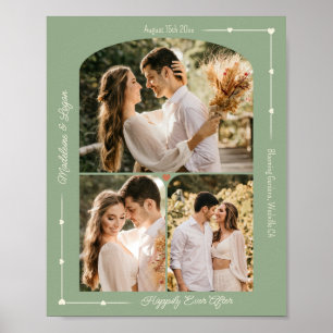 Poster Foto Personalizada de Casamento Colagem Moderna Sa