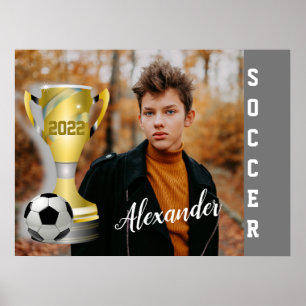 Poster Foto personalizada do campeão do futebol 
