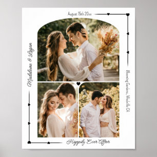 Poster Foto Personalizada do Casal de Casamento Colagem d