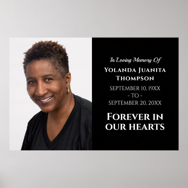 Poster Foto Personalizada Do Funeral Moderno Para Sempre  (Frente)