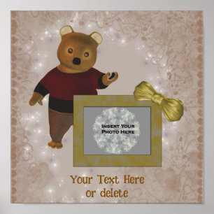 Poster Foto personalizada do Quadro do Urso Marrom-Bonito