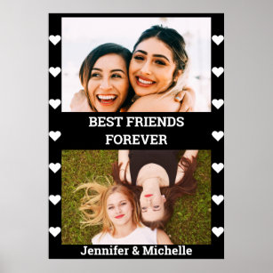 Poster Foto personalizada e nome dos melhores amigos para