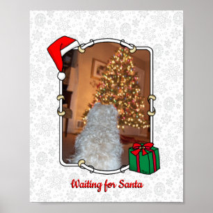 Poster Foto Pet Personalizada Natal Santa Hat HO HO HO