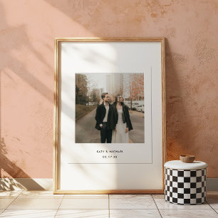 Poster Foto Polaroid Minimalista de Casal c/ Nomes