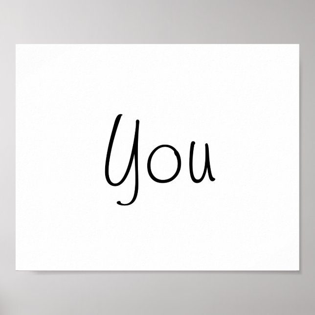 Poster Foto prop de casamento: "Você" de "Obrigado" (Frente)