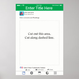 Pôster Foto Prop Frame Green Social Media Design