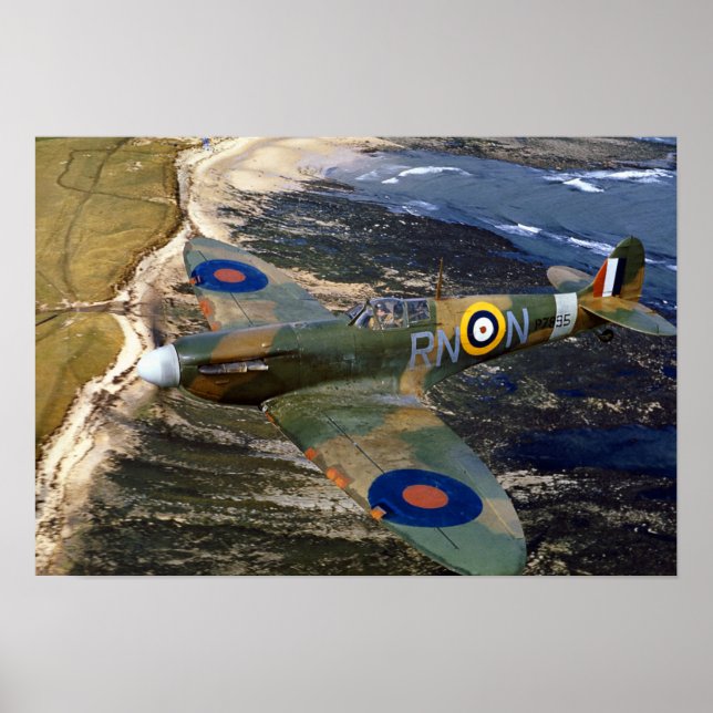 Poster Foto Supermarinha de Spitfire - Vintage Aviation (Frente)