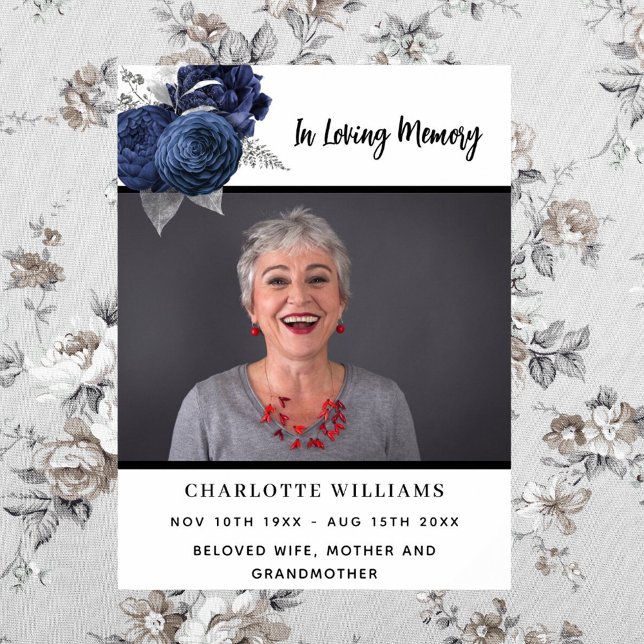Poster Fotofloral funerária simples recepção memorial (Criador carregado)