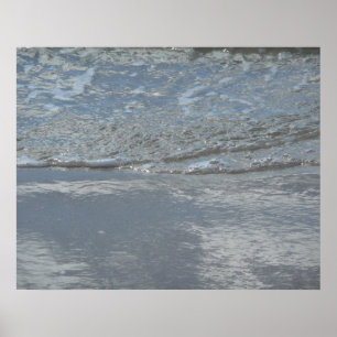 Pôster Fotografia Abstrata de Água Lamejando na Praia