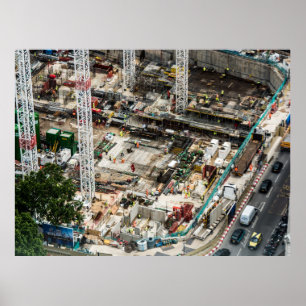 POSTER FOTOGRAFIA AERIAL DA CONSTRUÇÃO DE EDIFÍCIOS