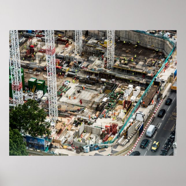 POSTER FOTOGRAFIA AERIAL DA CONSTRUÇÃO DE EDIFÍCIOS (Frente)