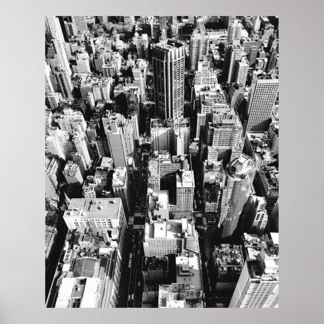 POSTER FOTOGRAFIA AERIAL GRAYSCALE DE EDIFÍCIOS (Frente)