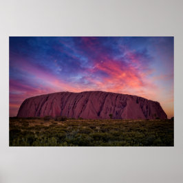 Poster Fotografia Cênica - Uluru no pôr do sol