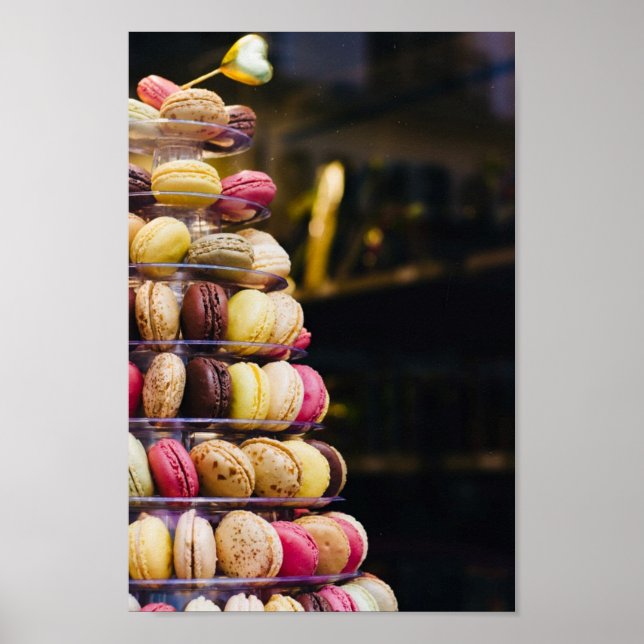 Pôster Fotografia Colorida em Torre em Macarons Franceses (Frente)