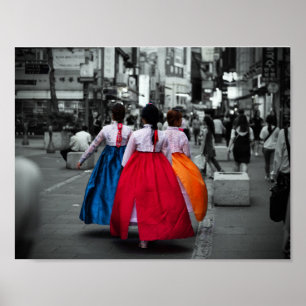 Pôster fotografia coreana da menina do tradional
