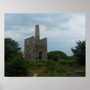 Poster Fotografia Cornish da mina de lata de Wheal Peevor