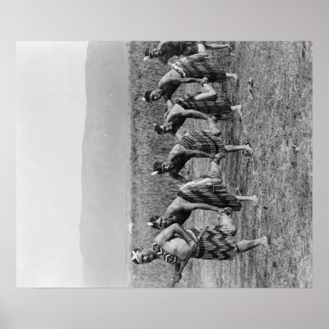 Poster Fotografia da dança da Guerra Maori (Frente)