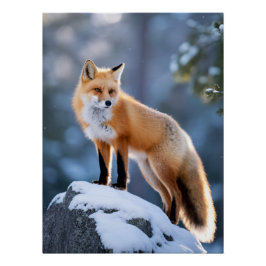 Pôster Fotografia da Fox Maiestosa de Inverno